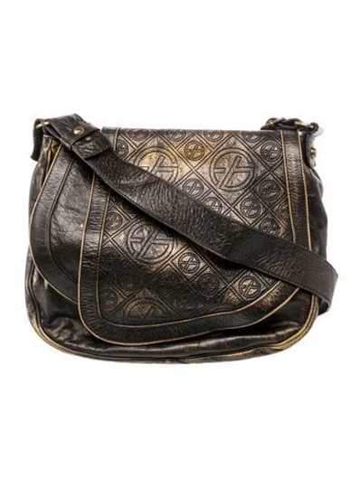 Pre-owned Francesco Biasia Leather Messenger Bag In Multicolor