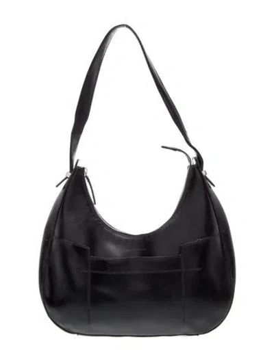 Pre-owned Francesco Biasia Leather Shoulder Bag In Black