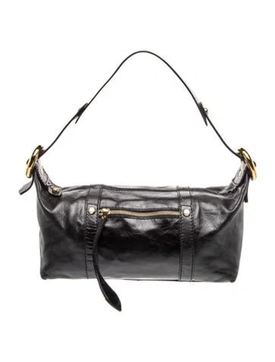 Pre-owned Francesco Biasia Leather Shoulder Bag In Black