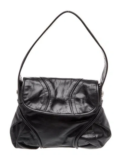 Pre-owned Francesco Biasia Leather Shoulder Bag In Black