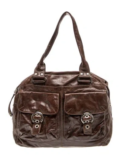 Pre-owned Francesco Biasia Leather Shoulder Bag In Brown