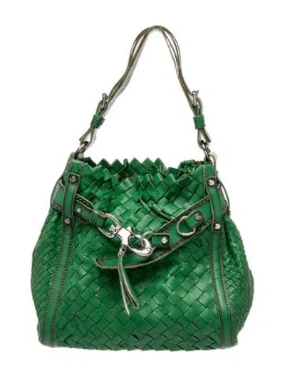 Pre-owned Francesco Biasia Leather Shoulder Bag In Green