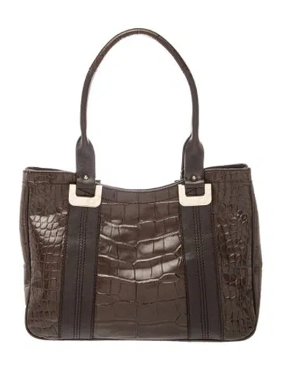 Pre-owned Francesco Biasia Leather Shoulder Bag W/ Tags In Brown