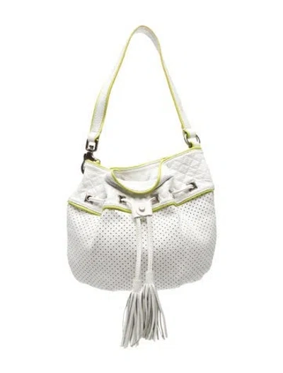 Pre-owned Francesco Biasia Leather Shoulder Bag In White
