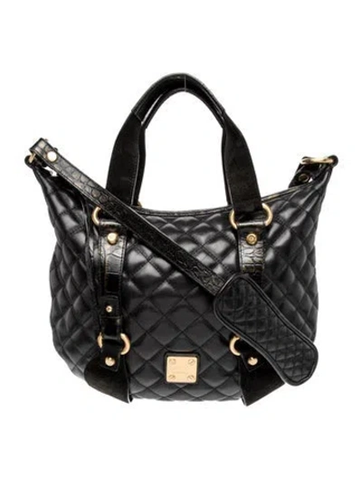 Pre-owned Francesco Biasia Leather Top Handle Bag In Black