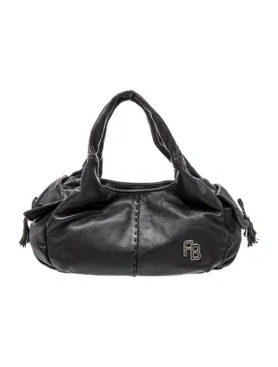 Pre-owned Francesco Biasia Leather Top Handle Bag In Black