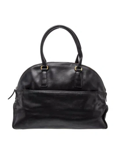 Pre-owned Francesco Biasia Leather Top Handle Bag In Black