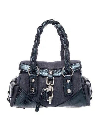 Pre-owned Francesco Biasia Leather Top Handle Bag In Blue