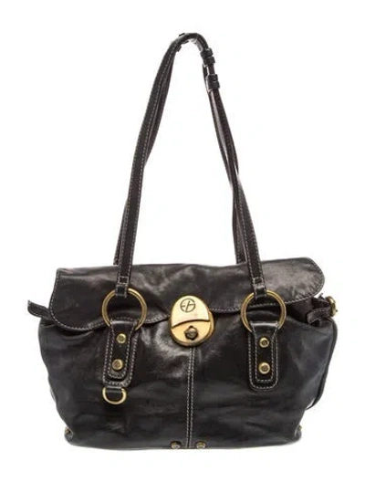 Pre-owned Francesco Biasia Leather Top Handle Bag In Blue