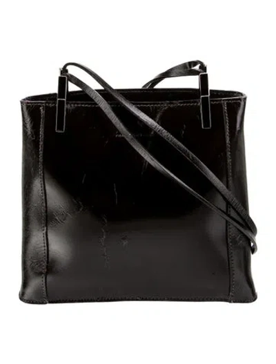 Pre-owned Francesco Biasia Patent Leather Shoulder Bag In Black