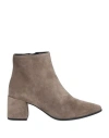 Francesco Brunelli Woman Ankle Boots Dove Grey Size 11 Leather In Grey