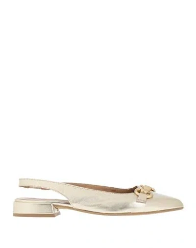 Francesco Brunelli Woman Ballet Flats Platinum Size 8 Leather In Grey