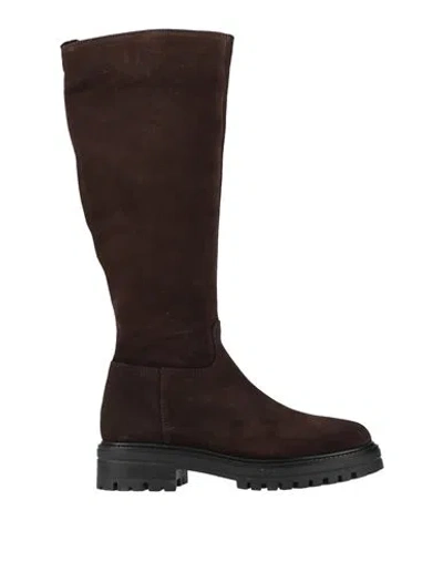 Francesco Brunelli Woman Boot Dark Brown Size 8 Leather