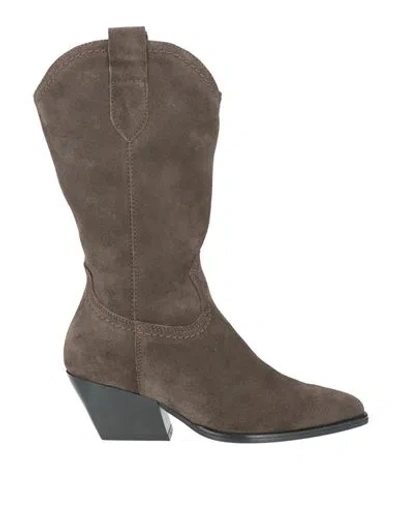 Francesco Brunelli Woman Boot Dark Brown Size 8 Leather