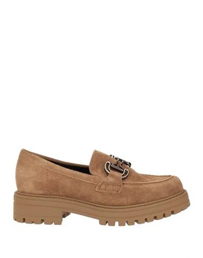 Francesco Brunelli Woman Loafers Camel Size 8 Leather In Brown