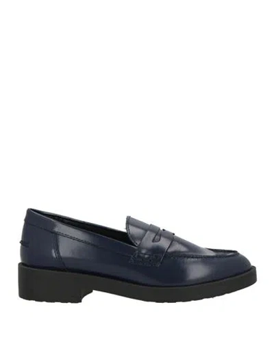 Francesco Brunelli Woman Loafers Midnight Blue Size 9 Calfskin