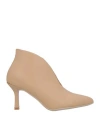 Francesco Milano Woman Ankle Boots Beige Size 8 Leather