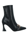 Francesco Milano Woman Ankle Boots Black Size 8 Leather
