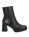 Francesco Milano Woman Ankle Boots Black Size 6 Leather In Black