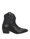 Francesco Milano Woman Ankle Boots Black Size 8 Leather