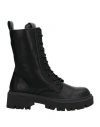 Francesco Milano Woman Ankle Boots Black Size 8 Soft Leather, Textile Fibers In Black