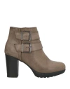 Francesco Milano Woman Ankle Boots Khaki Size 8 Textile Fibers