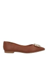 Francesco Milano Woman Ballet Flats Brown Size 11 Soft Leather In Brown