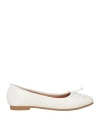 Francesco Milano Woman Ballet Flats White Size 10 Leather