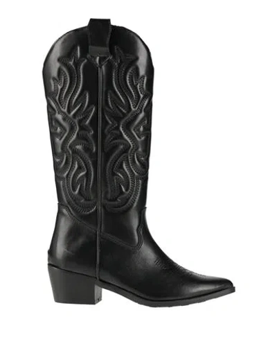 Francesco Milano Woman Boot Black Size 8 Leather