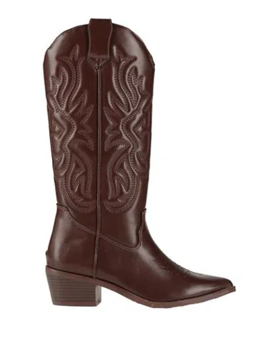 Francesco Milano Woman Boot Brown Size 8 Leather