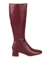 Francesco Milano Woman Boot Burgundy Size 8 Leather In Red