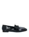 Francesco Milano Woman Loafers Black Size 8 Leather In Black