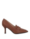 Francesco Milano Woman Loafers Brown Size 8 Leather