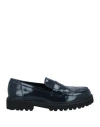 Francesco Milano Woman Loafers Midnight Blue Size 8 Leather