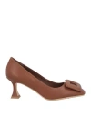 Francesco Milano Woman Pumps Brown Size 7 Soft Leather In Brown
