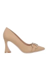 Francesco Milano Woman Pumps Sand Size 8 Leather In Beige