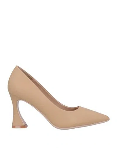 Francesco Milano Woman Pumps Sand Size 7 Leather In Beige