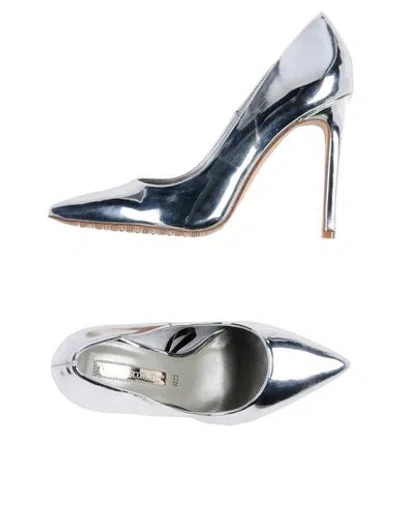 Francesco Milano Woman Pumps Silver Size 6 Rubber