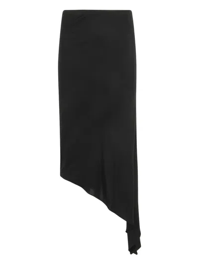 Francesco Murano Asymmetric Midi Skirt In Black