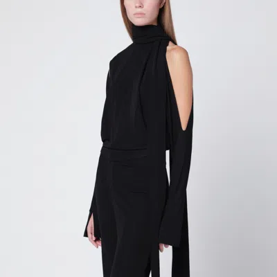 Francesco Murano Black One Shoulder Blouse
