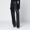 Francesco Murano Black Faux Leather Trousers In Black