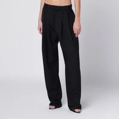 Francesco Murano Wool Straight-leg Pants In Black