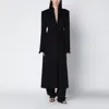 Francesco Murano Black Single-breasted Wool Coat In Black