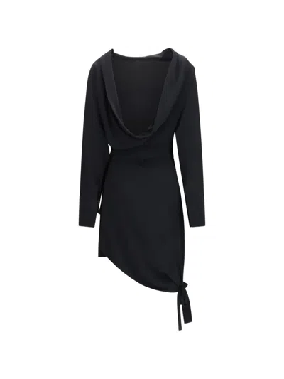 Francesco Murano Chamisier Asymmetric Dress In Black