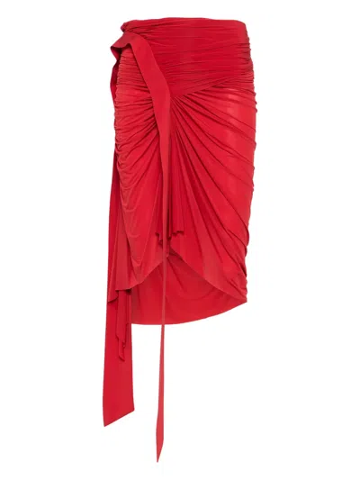 Francesco Murano Draped Asymmetric Skirt In Red