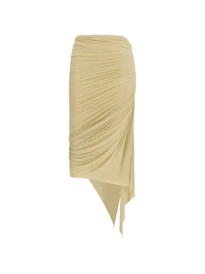 Francesco Murano Draped Asymmetric Skirt In Yellow