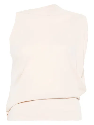 Francesco Murano Draped One-shoulder Top In Neutral