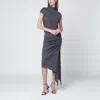 Francesco Murano Grey Draped Stretch Jersey Dress In Gray