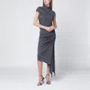 Francesco Murano Grey Draped Stretch Jersey Dress In Gray