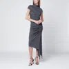 Francesco Murano Grey Draped Stretch Jersey Dress In Gray